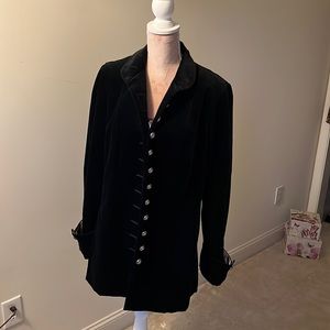 Supply & Demand XL velvet Black coat With Wide cuffs.